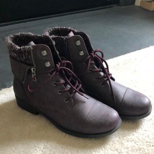 Maroon Combat Boots